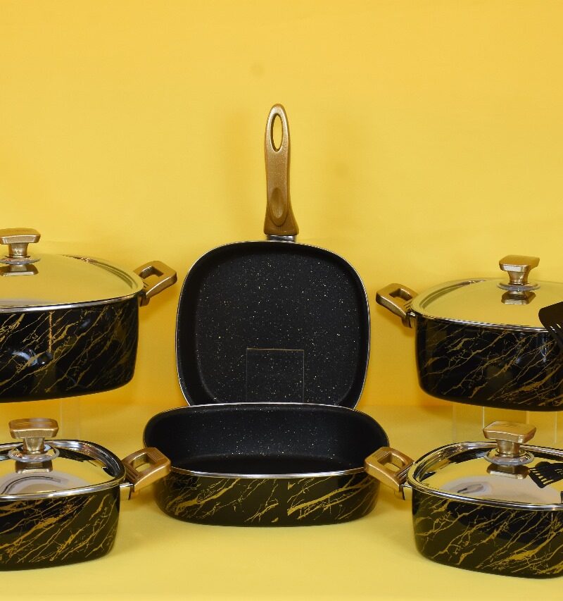 طقم صاج 19 قطعة Netlon - BLACK GOLD