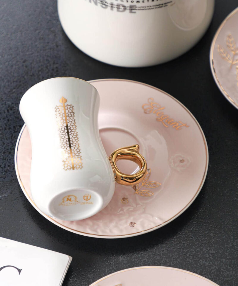 طقم قهوة بورسلين تركى 12 قطعة - rose