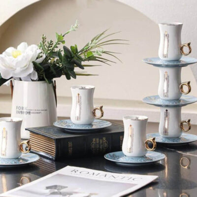 طقم قهوة بورسلين تركى 12 قطعة - sky